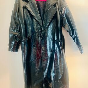 Express Faux Leather Black Coat